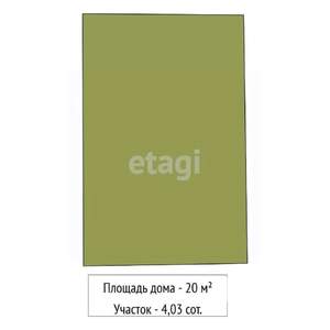 Дом 20м², 1-этажный, участок 4 сот.