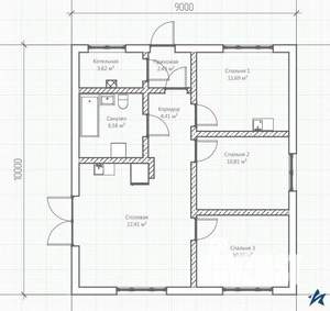 Дом 90м², 1-этажный, участок 6 сот.