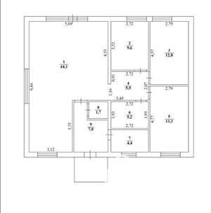 Дом 108м², 1-этажный, участок 5 сот.