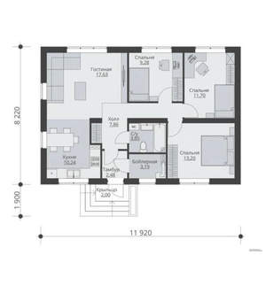 Дом 112м², 1-этажный, участок 8 сот.