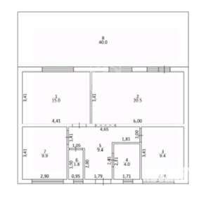 Дом 105м², 1-этажный, участок 5 сот.