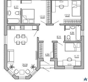 Дом 95м², 1-этажный, участок 8 сот.