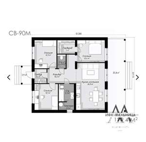 Дом 122м², 1-этажный, участок 12 сот.