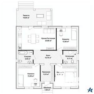 Дом 110м², 1-этажный, участок 8 сот.