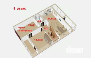 Таунхаус 252м², 3-этажный, участок 4 сот.