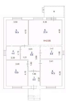 Дом 100м², 1-этажный, участок 8 сот.