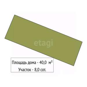 Дом 40м², 2-этажный, участок 8 сот.