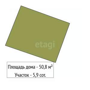 Дом 51м², 1-этажный, участок 6 сот.  