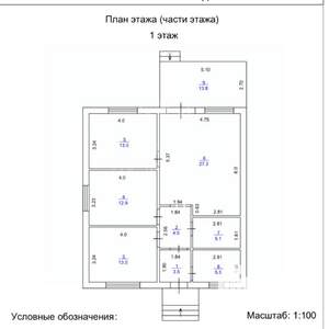 Дом 101м², 1-этажный, участок 8 сот.  