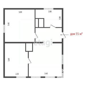 Дом 55м², 1-этажный, участок 5 сот.  