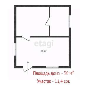Дом 36м², 1-этажный, участок 11 сот.  