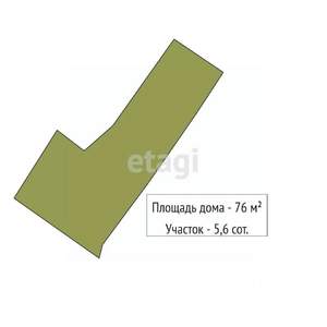 Дом 76м², 1-этажный, участок 6 сот.  