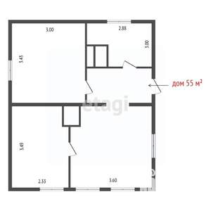 Дом 55м², 1-этажный, участок 5 сот.  