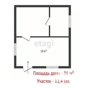 Дом 36м&sup2;, 1-этажный, участок 11 сот.  