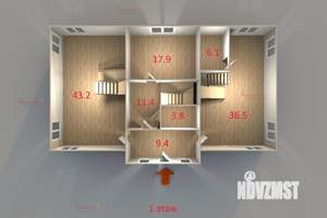 Коттедж 244м&sup2;, 2-этажный, участок 5 сот.  