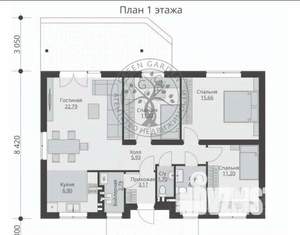Дом 110м², 1-этажный, участок 8 сот.  