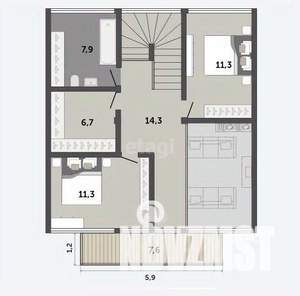Дом 140м², 2-этажный, участок 9 сот.  