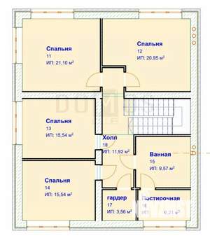 Коттедж 281м², 2-этажный, участок 10 сот.  