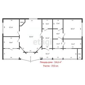 Дом 167м&sup2;, 1-этажный, участок 11 сот.  