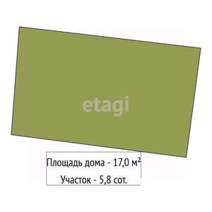 Дача 17м², 1-этажный, участок 6 сот.  