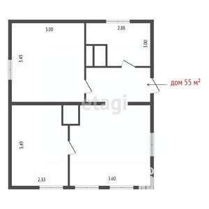 Дом 55м², 1-этажный, участок 5 сот.  