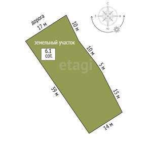 Дом 15м&sup2;, 1-этажный, участок 6 сот.  