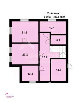 Коттедж 338м², 2-этажный, участок 13 сот.  