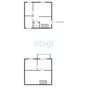 Дом 116м&sup2;, 2-этажный, участок 4 сот.  