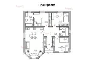 Дом 95м², 1-этажный, участок 8 сот.  