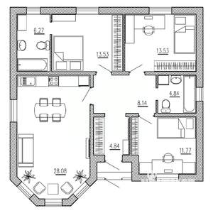 Коттедж 95м², 2-этажный, участок 9 сот.  