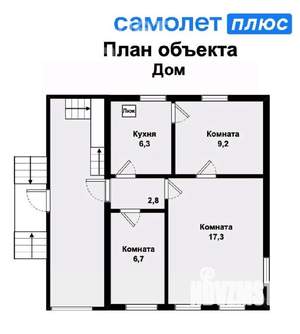 Дом 65м², 1-этажный, участок 5 сот.  