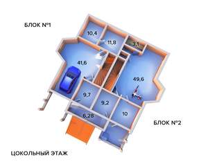 Коттедж 610м&sup2;, 3-этажный, участок 10 сот.  