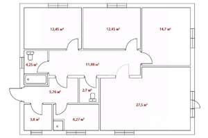 Дом 113м&sup2;, 1-этажный, участок 9 сот.  