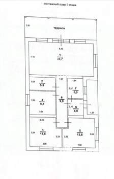 Дом 127м², 1-этажный, участок 13 сот.  