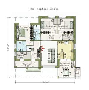 Дом 140м², 1-этажный, участок 13 сот.  