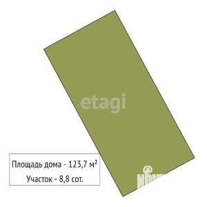 Дом 124м&sup2;, 1-этажный, участок 9 сот.  