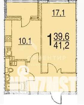 1-к квартира, на длительный срок, 41м2, 4/17 этаж