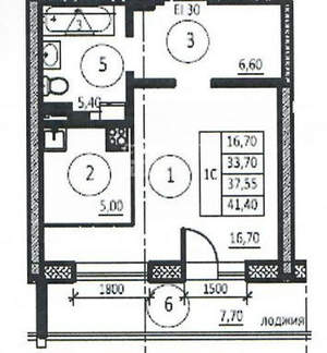 Студия квартира, на длительный срок, 38м2, 2/17 этаж