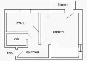 1-к квартира, на длительный срок, 27м2, 4/5 этаж