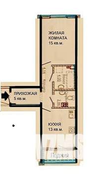 1-к квартира, на длительный срок, 45м2, 3/3 этаж
