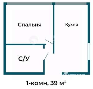 1-к квартира, на длительный срок, 39м2, 16/22 этаж