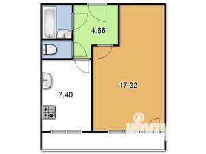 1-к квартира, на длительный срок, 33м2, 9/9 этаж