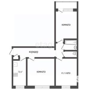 3-к квартира, на длительный срок, 58м2, 3/9 этаж