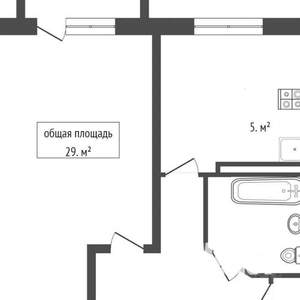 1-к квартира, на длительный срок, 31м2, 4/5 этаж