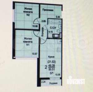 2-к квартира, на длительный срок, 50м2, 12/26 этаж