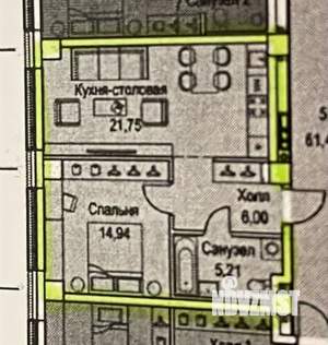 2-к квартира, на длительный срок, 48м2, 6/26 этаж