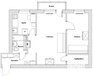 2-к квартира, на длительный срок, 46м2, 2/5 этаж
