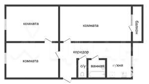 3-к квартира, на длительный срок, 66м2, 3/9 этаж