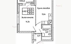 1-к квартира, на длительный срок, 35м2, 26/28 этаж