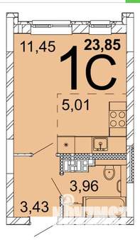 Студия квартира, на длительный срок, 24м2, 8/14 этаж